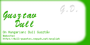 gusztav dull business card